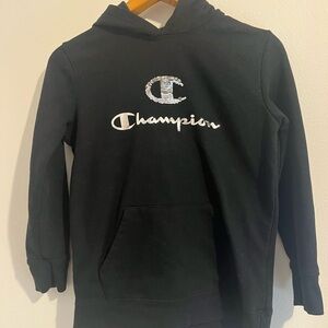Champion Black hoodie sweatshirt with Metallic detail size XL
